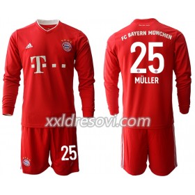 FC Bayern München Thomas Muller 25 Domaći Dječji Komplet Dresovi za Nogomet 2020-2021 Dugim Rukavima (+ kratke hlače)